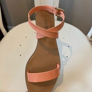 J.Crew Patent Ankle wrap flats